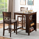 Gia 3 Pc 30" Storage Counter Table & 2 Chairs-Cherry