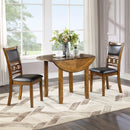 Gia 3 Pc 42" Drop Leaf Dining Table & 2 Chairs-Brown