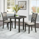 Gia 3 Pc 42" Drop Leaf Dining Table & 2 Chairs-Gray