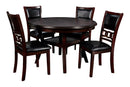 Gia 5 Pc 47" Round Dining Table & 4 Chairs-Ebony