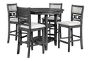 Gia 5 Pc 42" Round Counter Dining Table & 4 Chairs-Gray