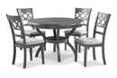 Cori Round Dining 5 Pc Set-Gray
