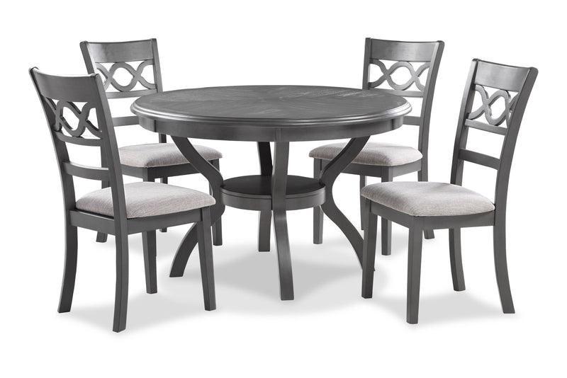 Cori Round Dining 5 Pc Set-Gray