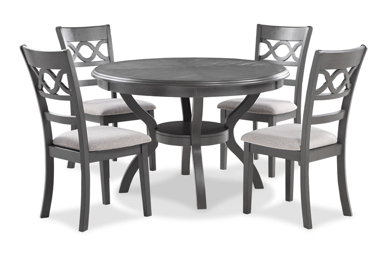 Cori Round Dining 5 Pc Set-Gray