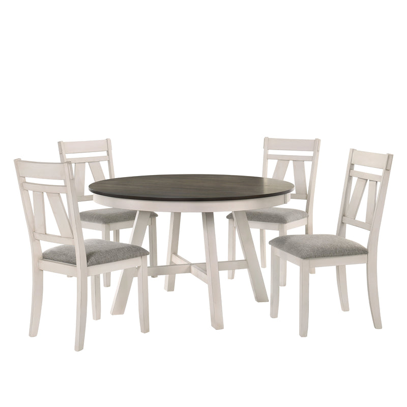 Maisie Round Table-White/Brown