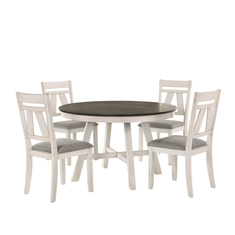 Maisie Round Table-White/Brown