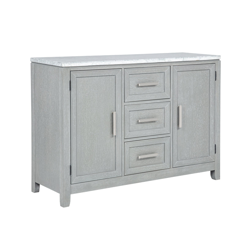 Fiona Marble Top Dining Buffet/Server-Mist Gray