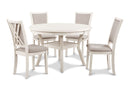 Amy 5 Pc 47" Round Dining Set- Bisque