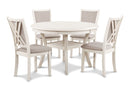 Amy 5 Pc 47" Round Dining Set- Bisque