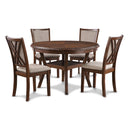Amy 5 Pc 47" Round Dining Set-Cherry