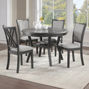 Amy 5 Pc 47" Round Dining Set-Gray