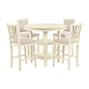 Amy 5 Pc 42" Round Counter Table Set-Bisque