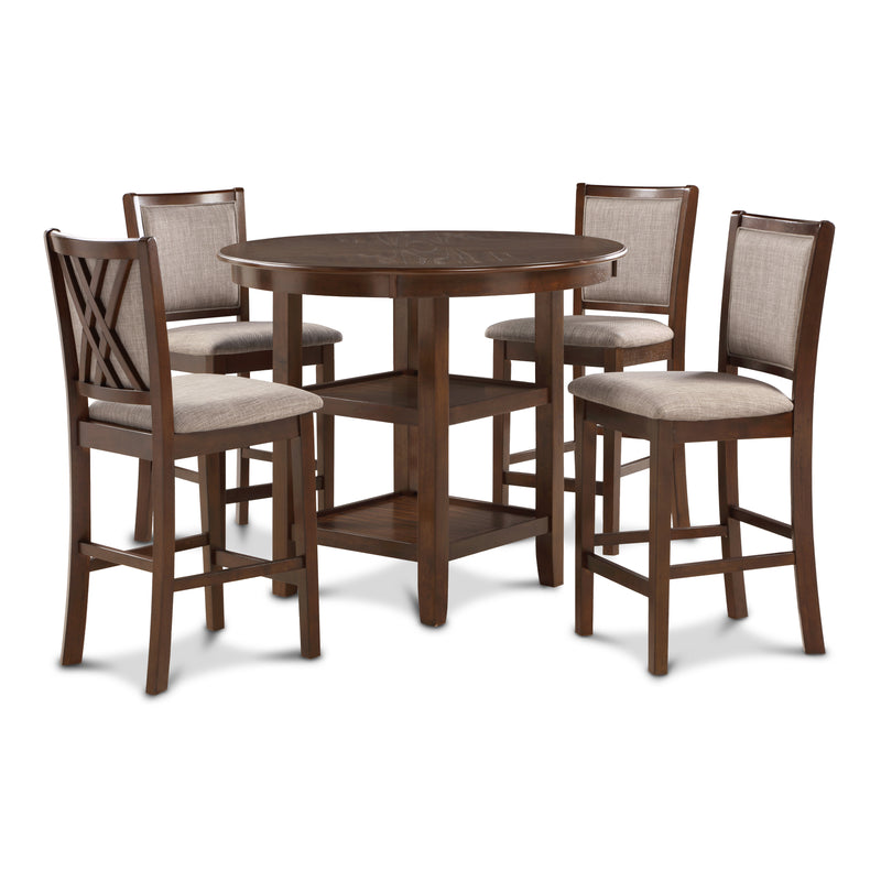 Amy 5 Pc 42" Round Counter Dining Set-Cherry