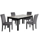 Celeste 64" Dining Table-Espresso/Faux Marble