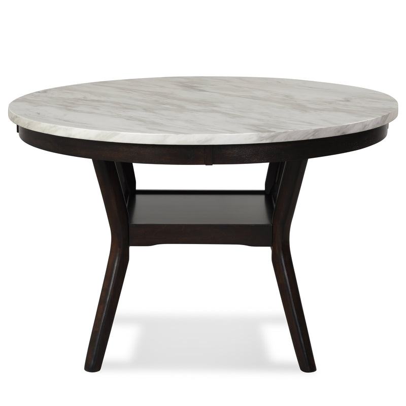 Celeste 48" Round Dining Table-Espresso/Faux Marble