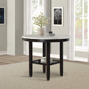Celeste 42" Round Counter Table-Espresso/Faux Marble
