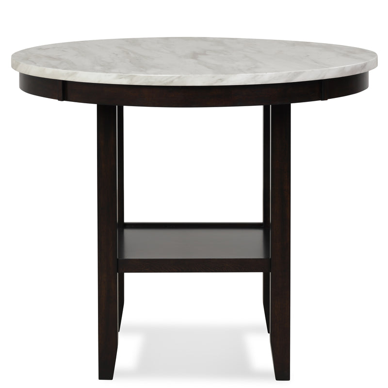 Celeste 42" Round Counter Table-Espresso/Faux Marble