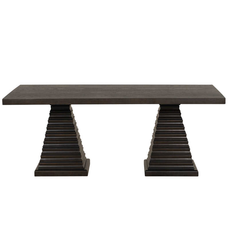 Plateau Rectangle Table Pedestal Base-Rustic Espresso