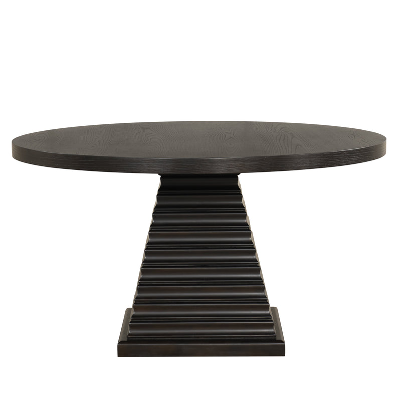 Plateau Round Table Pedestal Base Top-Rustic Espresso