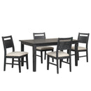 Sable Crest 5 Piece Rectangle Dining Table & 4 Chairs-Black