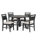 Sable Crest 5 Piece Round Dining Table & 4 Chairs-Black