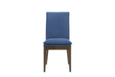 Maggie Dining Chair W/Blue Cushion-Walnut