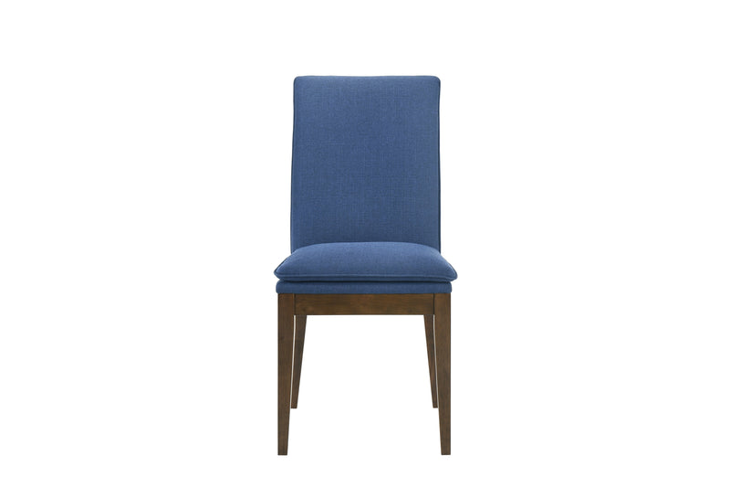 Maggie Dining Chair W/Blue Cushion-Walnut
