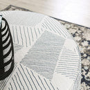 CHANCERY Ottoman, Gray/Navy