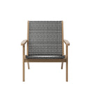 Radius Patio Wood And Gray Wicker Side Chair (2 Per Carton)