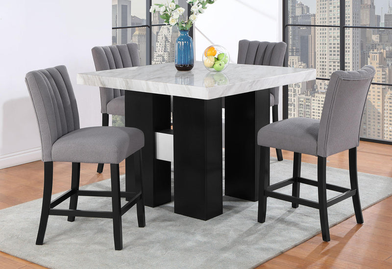 D04 WHITE BAR TABLE + D8685BS GREY