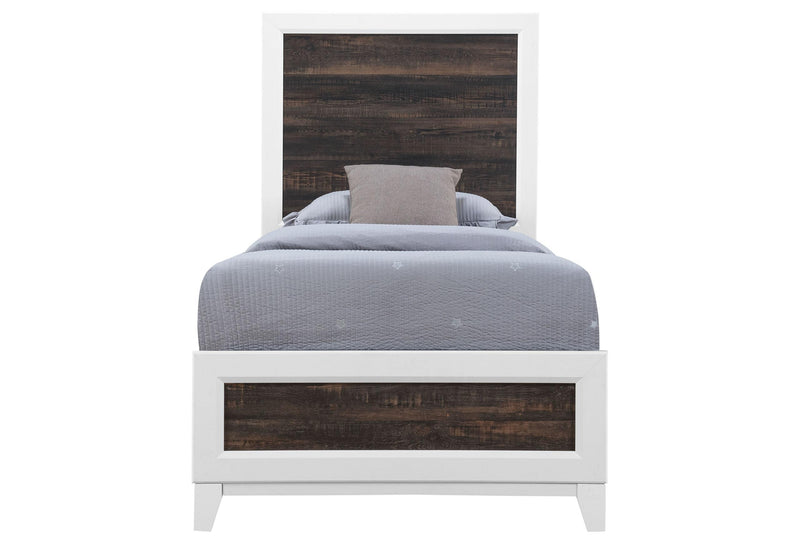 LISBON OAK AND WHITE TWIN BED