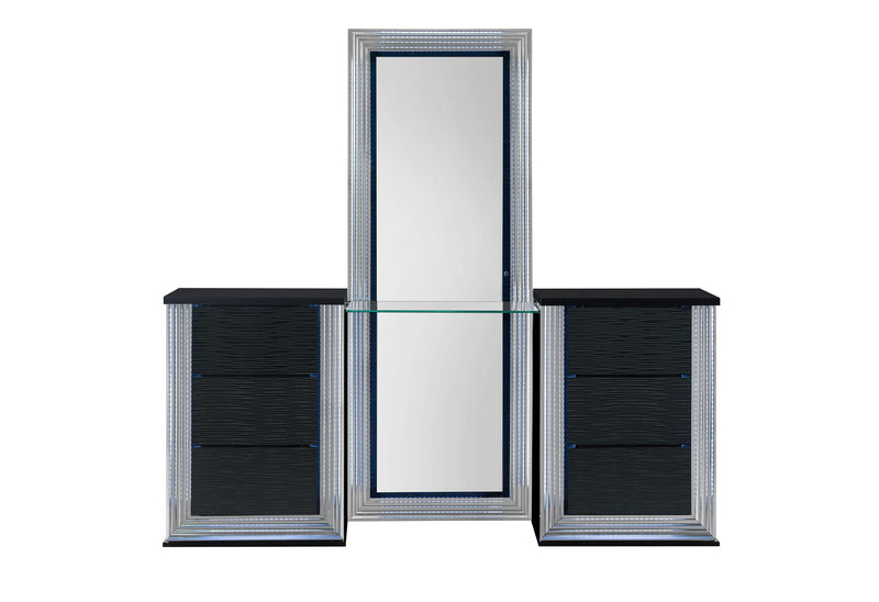 YLIME WAVY BLACK VANITY WITH LED