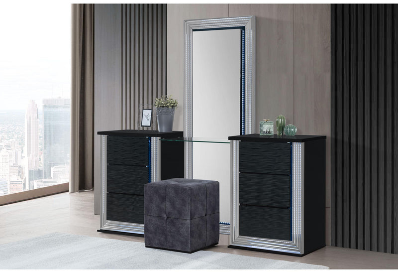 YLIME WAVY BLACK VANITY SET