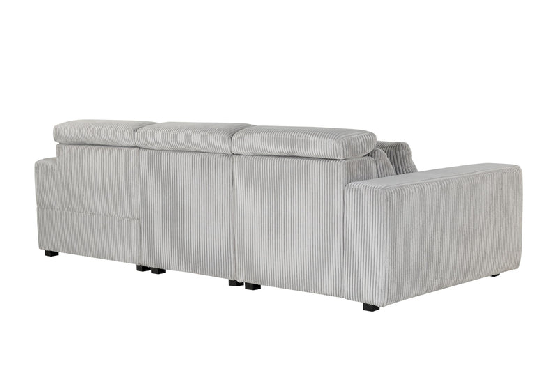 U5945 GREY LEFT ARM FACING POWER RECLINER WITH 1 PILLOW