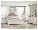Baylesford King Upholstered Panel Bed in Antique White 1624KW-1EK*