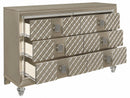 Youth Loudon 6 Drawer Dresser in Champagne Metallic B1515-5