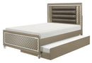 Youth Loudon Full Platform with Trundle Bed in Champagne Metallic