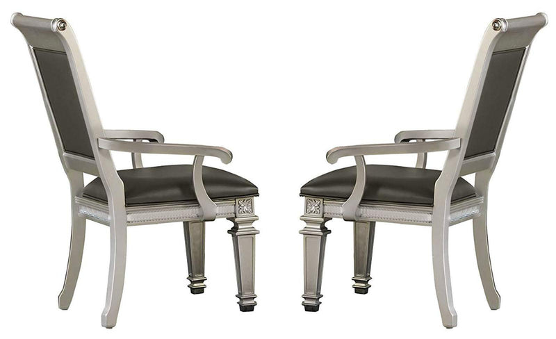 Bevelle Arm Chair in Silver (Set of 2) 1958A