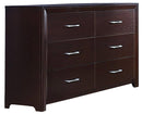 Edina 6 Drawer Dresser in Espresso-Hinted Cherry 2145-5