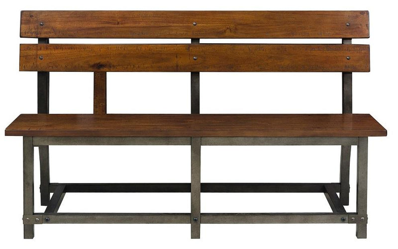Holverson Bench w/ Back in Rustic Brown 1715-BH