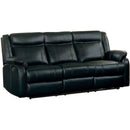 Jude Double Glider Recliner Sofa in Black 8201BLK-3