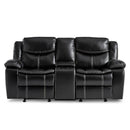 Bastrop Double Glider Reclining Loveseat in Black 8230BLK-2