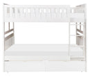 Galen Full/Full Bunk Bed w/ Storage Boxes in White B2053FFW-1*T