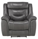 Danio Power Double Reclining Chair with Power Headrests in Dark Gray 9528DGY-1PWH