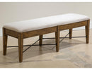 Magnussen Furniture Bay Creek Bench with Upholstered Seat in Toasted Nutmeg