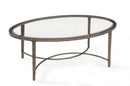 Magnussen Furniture Copia Oval Cocktail Table in Antiqued Silver