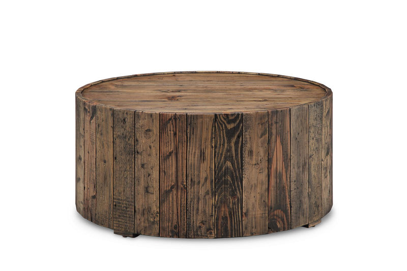 Magnussen Furniture Dakota Round Cocktail Table in Rustic Pine