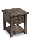Magnussen Furniture Garrett Rectangular End Table in Weathered Charcoal