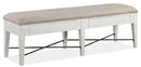 Magnussen Furniture Heron Cove Bench with Upholstered Seat in Chalk White