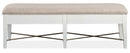 Magnussen Furniture Heron Cove Bench with Upholstered Seat in Chalk White